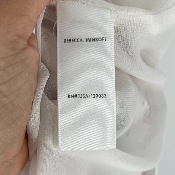 Rebecca Minkoff Giselle Floral Print Cap Sleeve Tiered Drawstring Waist Dress 8 - Picture 7 of 7